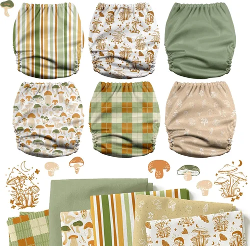Miniatura 2 de Mama Koala Pañales de tela para bebé 3.0 con 6 insertos, con 2 bolsas reutilizables para húmedo y seco