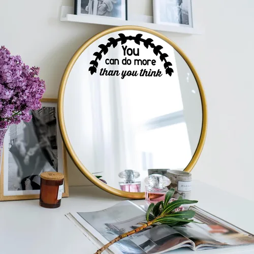 Miniatura 14 de Calcomanía de espejo "Yes You Can Sign with Exclamation Mark - Yes You Can Words of Inspiration Decor - Diferentes fuentes Yes You Can Sign