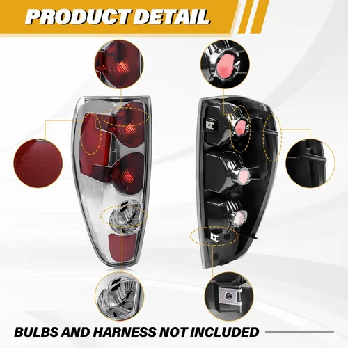 Miniatura 2 de Conjunto de luces traseras en par compatible con Chevrolet Colorado/GMC Canyon 2004-2012, repuesto de lámpara trasera de freno halógeno estilo OE