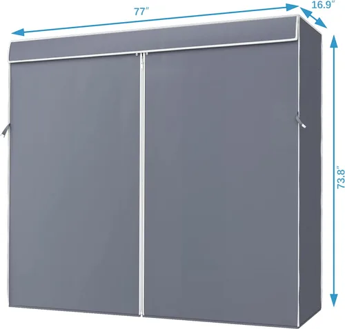 Miniatura 6 de VIPEK Funda solo para perchero V40/V40S/V40S i1/V40 Pro, a prueba de polvo, tela Oxford con cremallera, 77 pulgadas de largo x 16.9 pulgadas de Gris