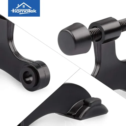 Miniatura 5 de HOMOTEK Paquete de 2 Topes de Puerta con Pasador de Bisagra Negro, Tope de Puerta Ajustable de Lujo Resistente de 2-1/2"x1-3/4", con Puntas