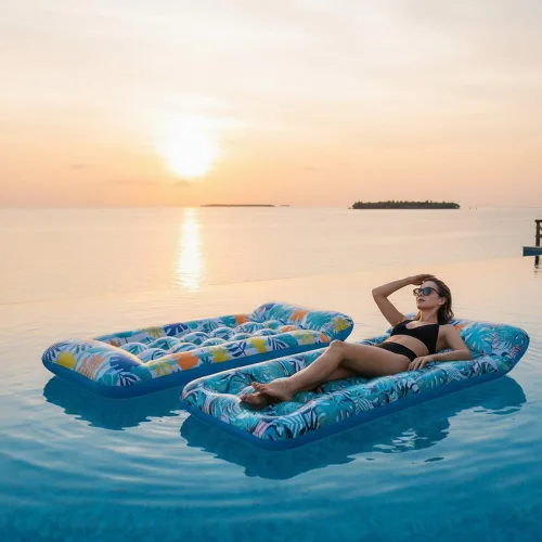 Paquete de 2 tapetes inflables para piscina, tumbona, juguetes de natación multiusos para fiesta en la piscina, playa de verano, al aire libre,