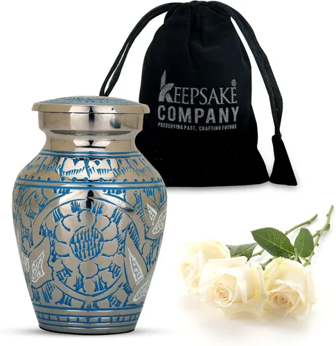 Urnas de bebé para cenizas para niño/niña - Urna azul - Pequeños años para cenizas mujeres - Urnas de cremación para hombres - Urna pequeña - Azul -