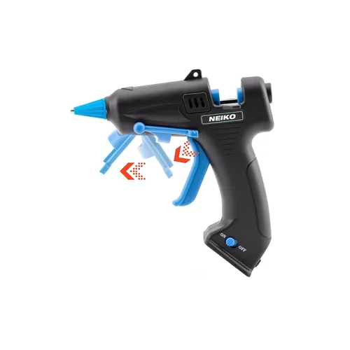 Miniatura 2 de NEIKO 02660A Pistola de pegamento inalámbrica, pistola de pegamento caliente recargable de 15 W, 10 barras de pegamento incluidas, boquilla