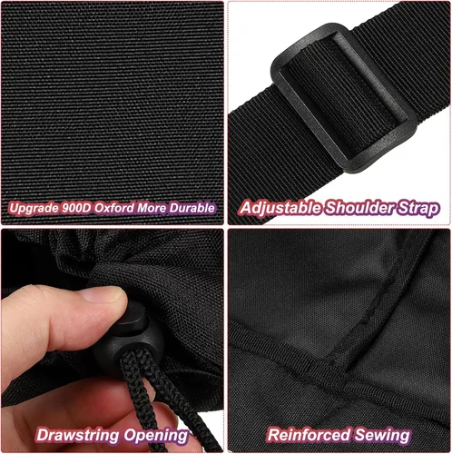Miniatura 3 de PATIKIL Bolsa de repuesto para silla de campamento de 48 pulgadas, 1 paquete de bolsa plegable para silla de campamento 900D Oxford bolsa de Negro