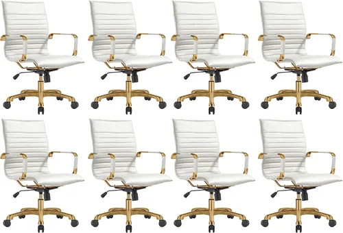 Miniatura 39 de LeisureMod Harris - Silla de oficina ejecutiva ergonómica moderna, silla de escritorio de piel con respaldo alto con altura ajustable, control