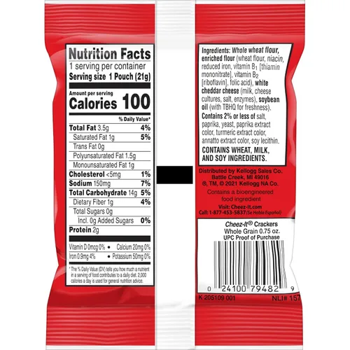 Miniatura 3 de Cheez-It Galletas de queso, galletas horneadas, aperitivos para el almuerzo, originales (6 bolsas)