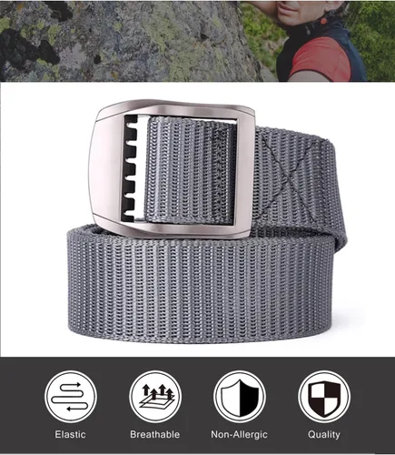 Miniatura 2 de Cinturón de trabajo de nailon para hombre de 1.5 pulgadas, cinturón de trabajo simple para uso diario