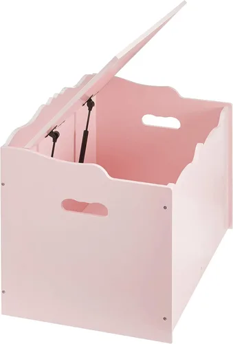 Miniatura 3 de Amazon Basics Caja de juguetes para niños, baúl organizador de madera, rosa, 30 x 18 x 19 pulgadas