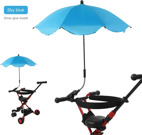 Miniatura 7 de TITA-DONG Paraguas para silla con abrazadera, silla de playa ajustable universal, con protección UV, sombrilla para silla de patio, silla de playa
