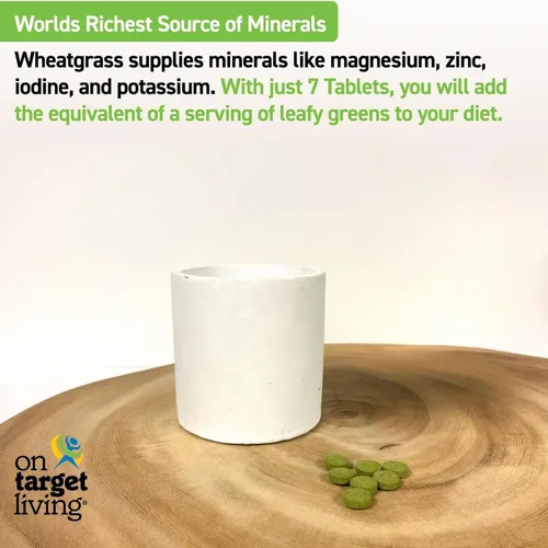 Miniatura 5 de On Target Living Tabletas de hierba de trigo - 500 tabletas USDA Organic