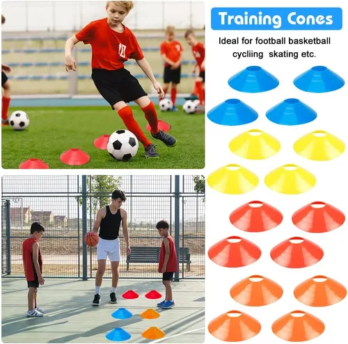 Miniatura 6 de Juego de entrenamiento de velocidad y agilidad para fútbol - Escalera de agilidad de 20 pies, 12/16 conos deportivos y entrenador de patada de Azul
