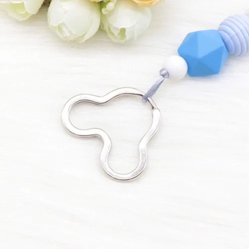 Miniatura 5 de 10 unids creativo llavero plano DIY llavero accesorios Metal clave Split anillo plata Mickey Mouse forma, plateado