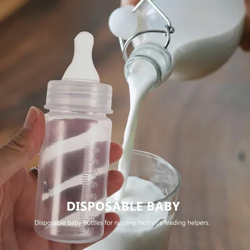 Miniatura 7 de EXCEART Botellas de leche desechables para recién nacidos, paquete de 5 con tetina suave y flexible, biberones para bebés, listos para usar
