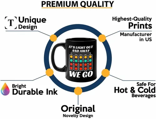 Miniatura 2 de Taza de café Racer de 11 onzas, color negro, con texto en inglés "It's Light Out", Fuel Speed Racer Car Guys Circuit Automotriz Racing Boy Regalos