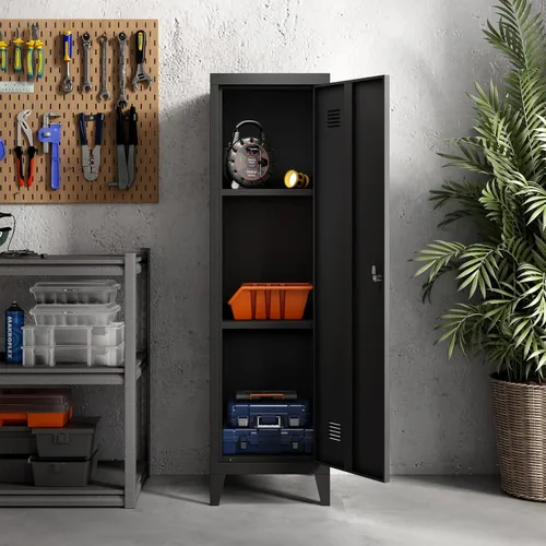 Miniatura 5 de MIOCASA Armario de Metal para Oficina en Casa, Gabinetes de Almacenamiento con Puertas y Estantes, Armario de Archivo con Cerradura, Organizador
