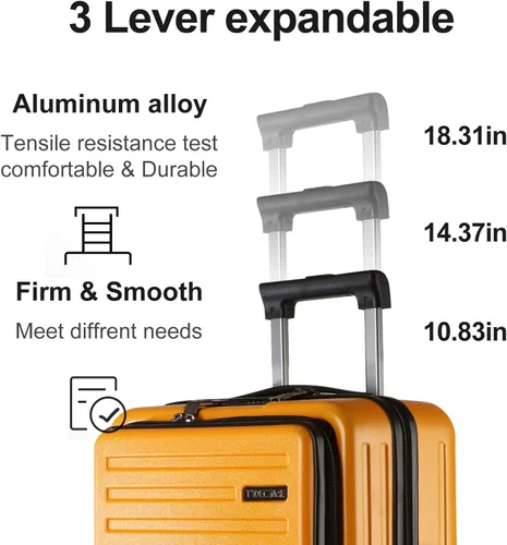 Miniatura 8 de TydeCkare 2028 pulgadas 202428 pulgadas ABS+PC conjunto de equipaje con ruedas giratorias TSA Lock, Naranja, Moda