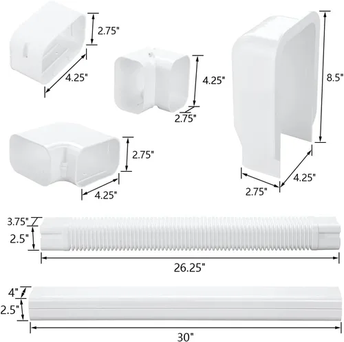Miniatura 2 de LCGP Kit de cubierta decorativa de PVC de 4 pulgadas y 14 pies, adecuado para sistemas de bomba de calor y aire acondicionado mini split