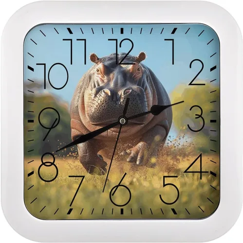 Miniatura 15 de 10" Square Modern Wall Clock,Americana Flag Deer Print Kitchen Clocks Wall Battery Operated,Silent Non Ticking Unique Funny Cute Wall Clock for