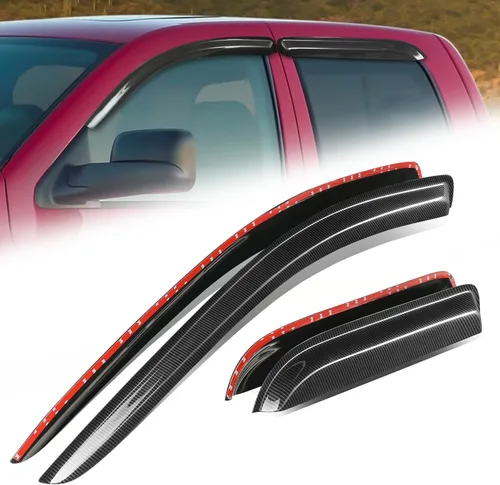 Miniatura 51 de Auto Dynasty 4 piezas viseras de ventana con patrón de fibra de carbono compatibles con Chrysler PT Cruiser 2001-2010, deflectores de ventana