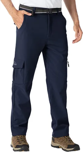 Miniatura 7 de BGOWATU Men's Cargo Hiking Pants Fleece Lined Waterproof Windproof Snow Ski Insulated Pant with 6 Pockets