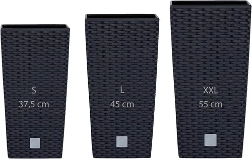 Miniatura 6 de WELLHOME - Juego de 3 macetas altas (11,4/26,6/49 litros), color antracita