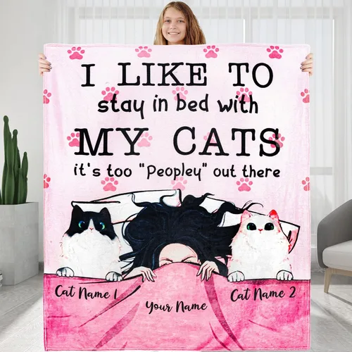 Miniatura 10 de Manta oficial personalizada para la siesta, manta personalizada para mamá de gato, nombre de la raza, regalo divertido de cumpleaños para amantes