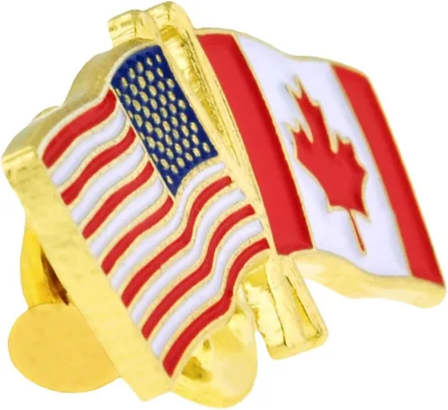 Miniatura 131 de PinMart Pin de solapa esmaltado con bandera de la amistad cruzada de Estados Unidos y el mundo