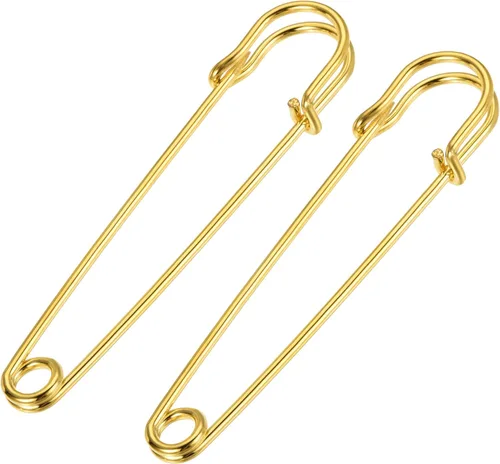 Miniatura 6 de YOKIVE 40 pines de seguridad, pasadores de costura de metal, ideales para arte, manualidades, ropa, mantas, uso diario (tono dorado, 1.97 pulgadas)
