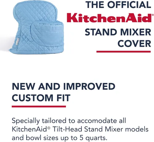 Miniatura 7 de KITCHENAID Funda ajustable para batidora de pie inclinable con bolsillo de almacenamiento, acolchada 100% algodón, 14.4 x 18 x 10 pulgadas