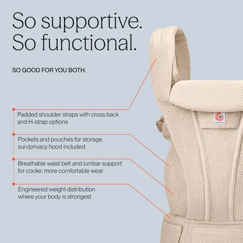Miniatura 4 de Ergobaby Omni Deluxe - Portabebés de lujo para recién nacidos a niños pequeños, transpirables, para el verano, portabebés para todas las posiciones
