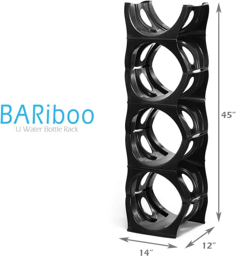 Miniatura 4 de Bariboo Estante apilable para almacenamiento de botellas de agua, organizador de 5 galones, soporte para jarra de cocina, gabinete y organización