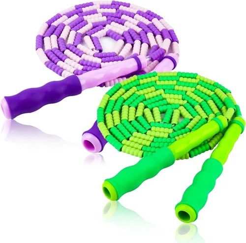 Miniatura 11 de Jump Rope for Kids, Adjustable Jump Ropes for 4 5 6 7 8 10 12, Tangle Free Jumping Rope Age 8-12, Segmented Soft Beaded Skipping Rope for Women Azul