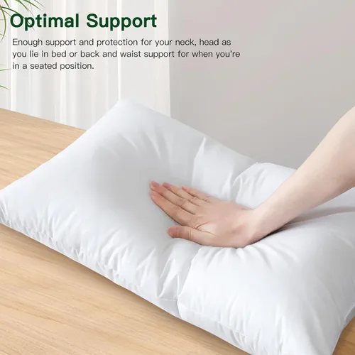Miniatura 4 de OTOSTAR Paquete de 2 rellenos de cojines de plumón y plumas, 12 x 20 pulgadas, rellenos de almohada suaves y esponjosos con funda de 100% algodón