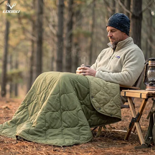 Miniatura 9 de LOOGU Manta Camuflaje Impermeable Aislante Forro de Poncho para Camping al Aire Libre, Senderismo, Caza, Supervivencia, Mochileros, Picnic Oliva