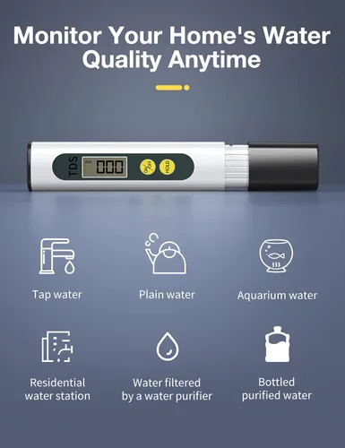 Miniatura 3 de Probador de TDS Medidor de Agua Digital - Kits de Prueba de Agua Asequibles y Confiables para Agua Potable - 0-9990ppm - 1s Obtenga Resultados