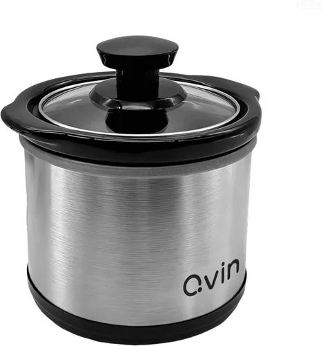Miniatura 7 de Olla de cocción lenta mini de 0.65 cuartos de galón, olla de fusión para fondue con cacerola de gres apta para lavavajillas, para salsas, guisos