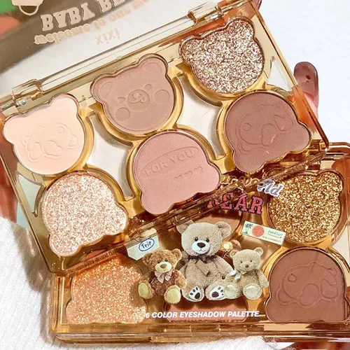 Miniatura 4 de Paleta de sombras de ojos de 6 colores mate y brillante, sombras de ojos mezclables y duraderas Sombra de ojos mezclable y construible Maquillaje