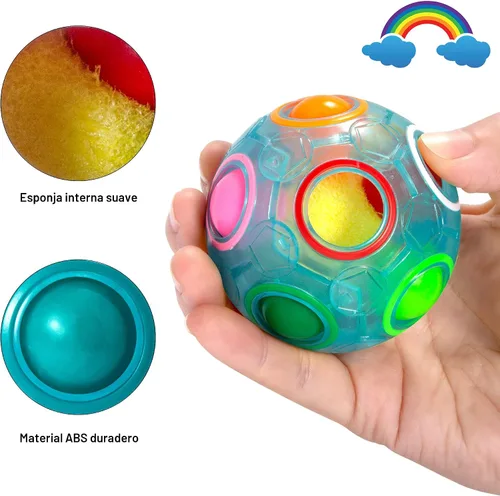 Miniatura 3 de Vdealen Bola Mágica de Rompecabezas del Arco Iris, Rompecabezas de Bola Antiestrés Estimulante Mental, Juguete Antiestrés para Niños y Niñas