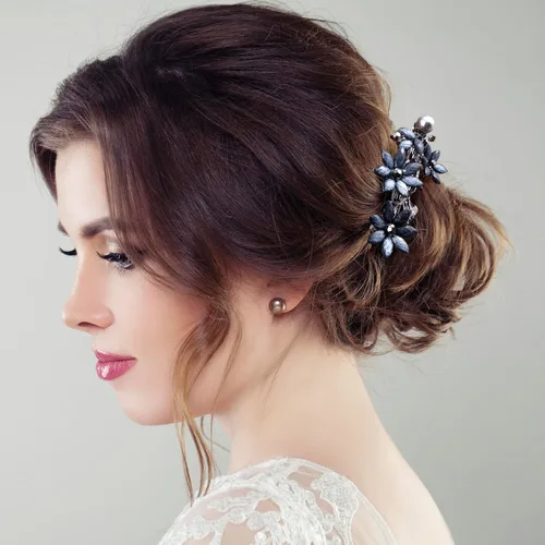 Miniatura 6 de Joez Wonderful Pinzas para el pelo de novia con diamantes de imitación para mujer, 2 piezas, pinzas para el cabello de cristal brillante, pasadores