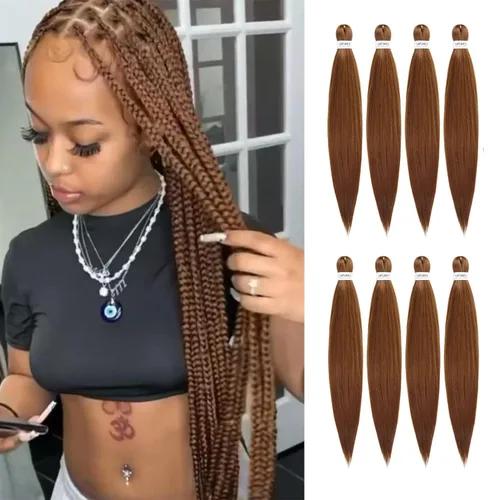 Miniatura 43 de Cabello trenzado preestirado - 12 pulgadas, 8 paquetes, cabello trenzado natural negro corto para trenzas torcidas o trenzas en caja, extensiones