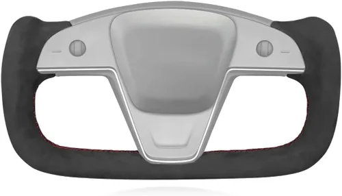 Miniatura 42 de MEWANT Funda para volante de automóvil de piel sintética cosida a mano para Tesla Yoke Model S Plaid 2021-2023/Model X 2021-2023, accesorios