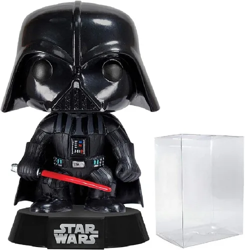 Miniatura 9 de POP Star Wars: Figura clásica de vinilo de Darth Vader 01 Funko Pop (incluye funda protectora compatible con caja de pop box), multicolor, 3.75