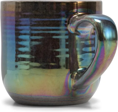 Miniatura 3 de Elanze Designs - Taza de café de cerámica con esmalte reactivo brillante, tamaño grande de 17 onzas líquidas, taza de cocina diaria de grado