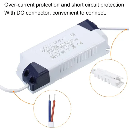 Miniatura 5 de PATIKIL 36W 300mA LED Driver, AC 85-265V Salida 72-126 DC Conector macho Conector Rectificador de corriente constante Transformador Fuente