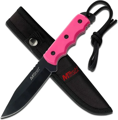 Miniatura 8 de MTech USA MT-20-35 cuchillo de hoja fija, con hoja de punta caída negra, mango de plástico, 8 pulgadas en total Negro