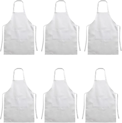 Miniatura 7 de Paquete de 6 delantales de cocina con dos bolsillos, delantales de cocina para hombres y mujeres