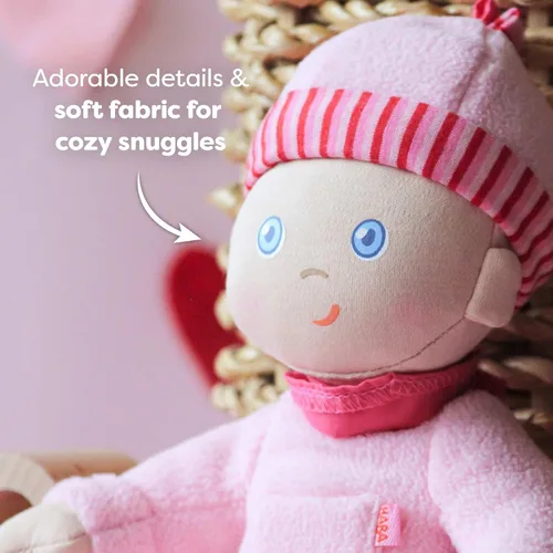 Miniatura 4 de HABA Muñeca Snug Up Luisa 8" My First Baby Doll, Lavable a Máquina y Segura desde el Nacimiento, Juguetes para Recién Nacidos Luisa/Rosa