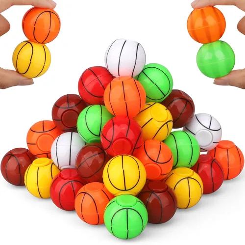 Miniatura 7 de Mini Baloncesto Fidget Spinner para niños y adultos, bola pequeña mano dedo Spinner recuerdos de fiesta bolsa de regalos deportiva caja del tesoro