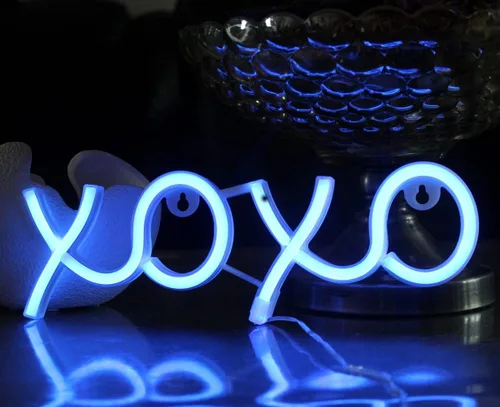 Miniatura 17 de XOXO - Letrero de luz LED de neón rosa para el día de San Valentín para pared de dormitorio, luces de neón para decoración de pared, letrero Xoxo